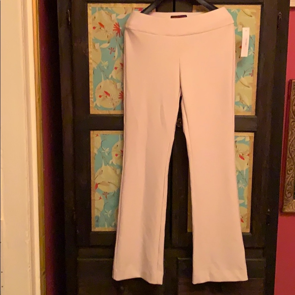 Cream flare leg micro fiber pant by krazy Larry